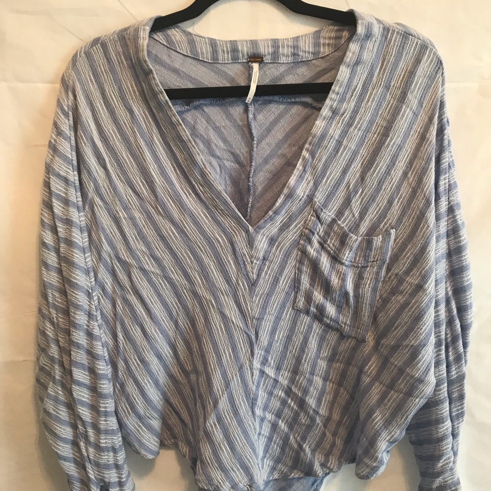 Free People Blue Top